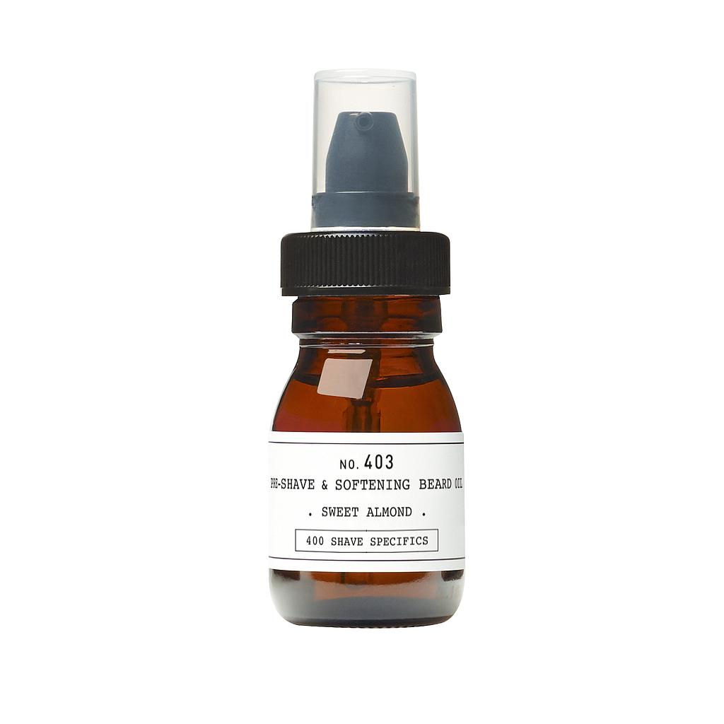 No.403 PRE-SHAVE&amp;SOFTENING BEARD OIL .30ML sweet almond hasta fin de existencias
