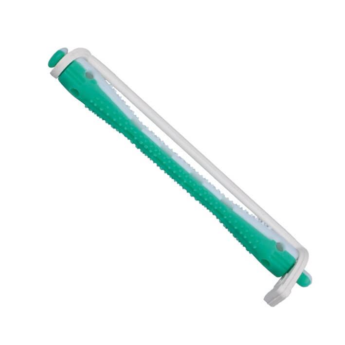 BIGUDI PLASTICO BICOLOR BLANCO-VERDE 12 uds