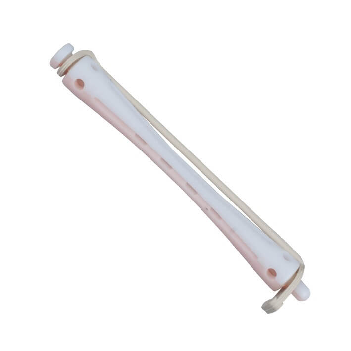 BIGUDI PLASTICO BICOLOR BLANCO-ROSA 12 uds