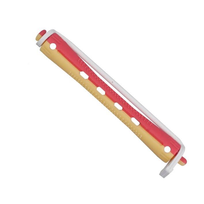 BIGUDI PLASTICO BICOLOR ROJO-AMARILLO 12 uds