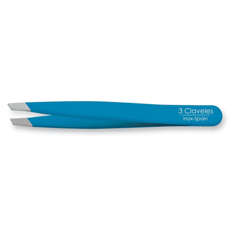 PINZA INOX SESGADA AZUL