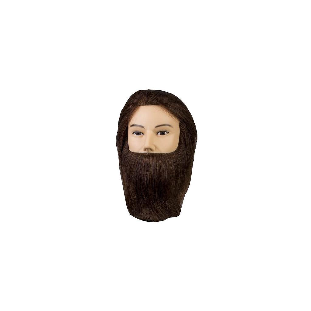 CABEZA MANIQUI 100% CABELLO NATURAL CON BARBA Y BIGOTE hasta fin de existencias