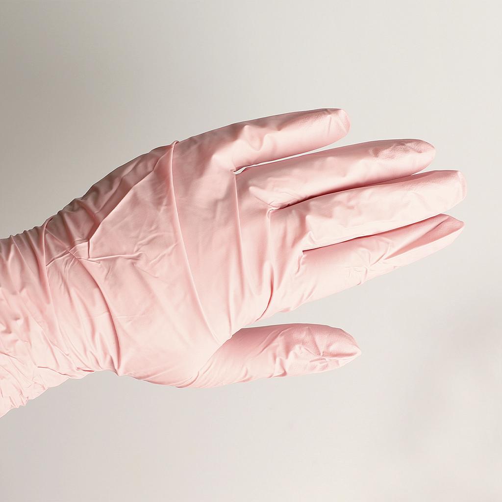 PN Guante nitrilo sin polvo talla mediana 100uds rosa