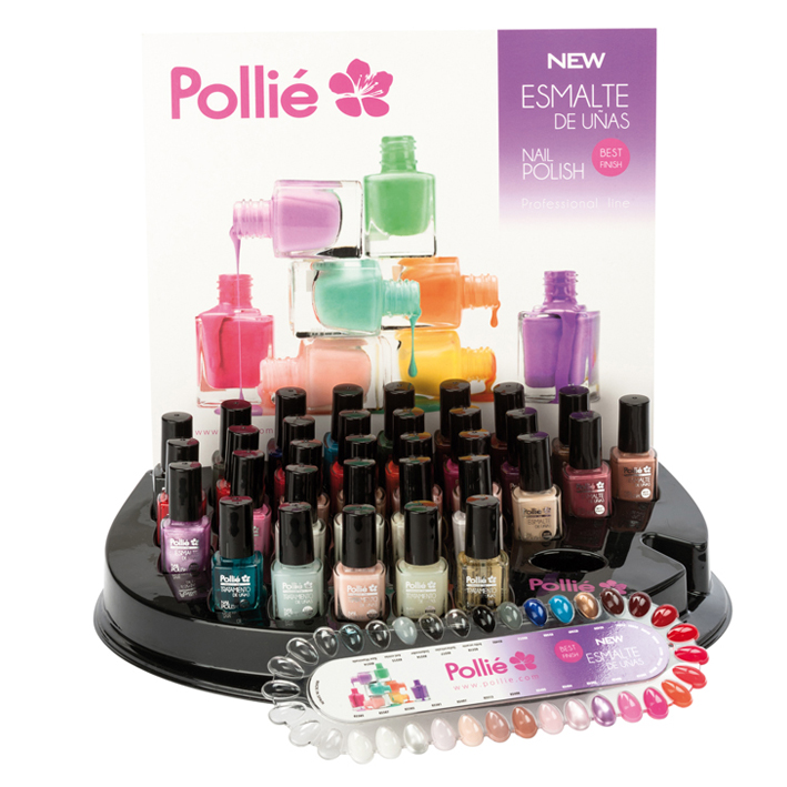 ESMALTE EXPO POLLIE 99und ( 3 x 33 esmaltes ) + expositor + cartas color + poster