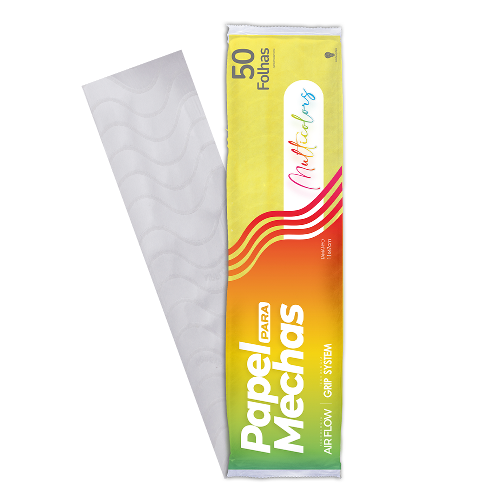 PM Papel Mechas Mult Col Amarillo 11 x 47cm 50uds