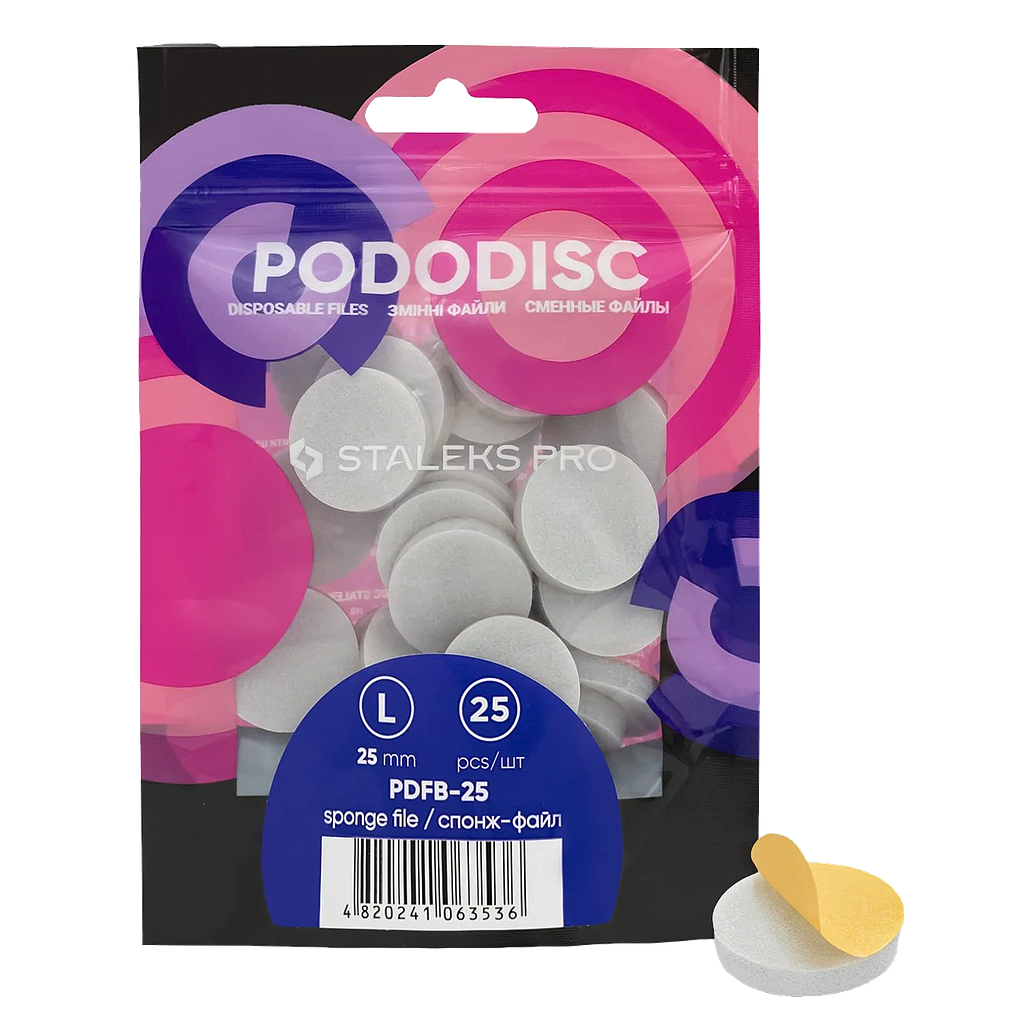 LIMA DESECHABLE ADHESIVA DE ESPONJA PARA PODODISCO EXPERT L 25 mm 50uds STALEKS
