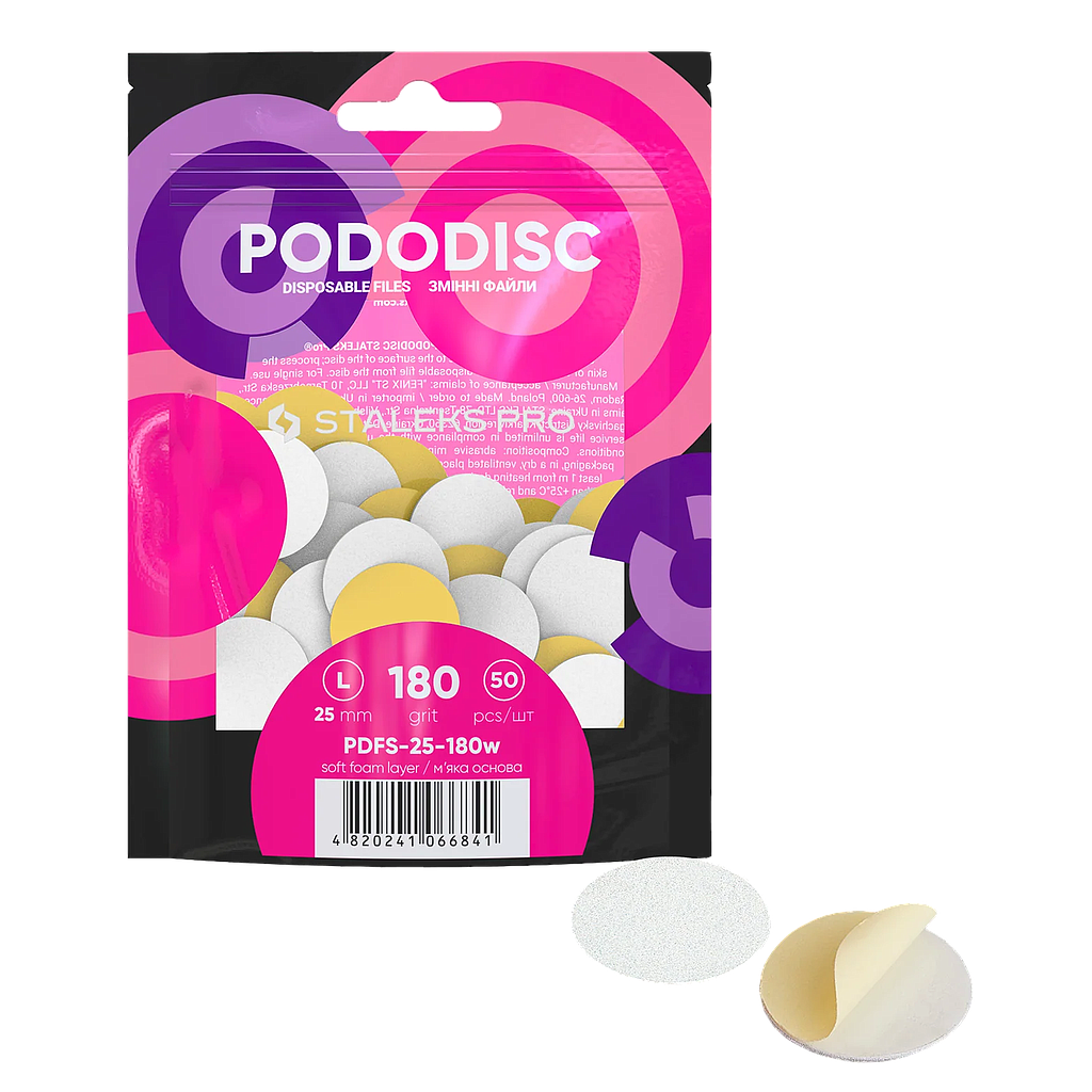 LIMA DESECHABLE ADHESIVA BASI BLANCA PARA PODODISCO EXPERT L grano 180 50uds STALEKS