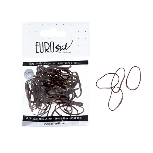 GOMA TRENCITA COLOR MARRON 50 uds