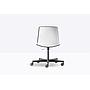 SILLA TWEET bomba gas y ruedas , polipropileno ext negro int blanco PEDRALI
